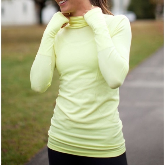 lululemon athletica Tops - Lululemon Run Swiftly Turtleneck Clarity Yellow 4